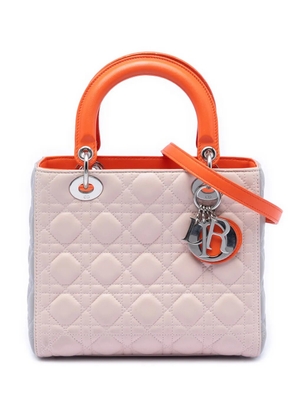 Christian Dior Pre-Owned 2014 Medium Tricolor Lambskin Cannage Lady Dior satchel - Pink