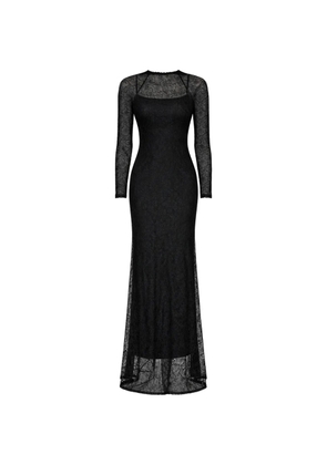 Simkhai Stacy long-sleeve lace gown - Black