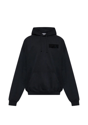 VETEMENTS long-sleeve logo-patch hoodie - Black