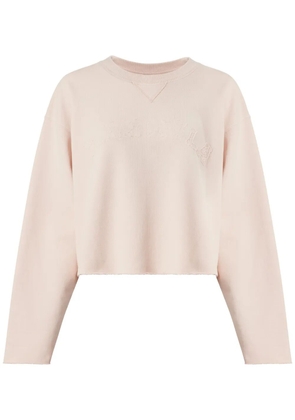 Maison Margiela logo-appliqué cotton sweatshirt - Pink