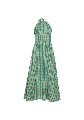Rosie Assoulin halterneck checked midi dress - Green