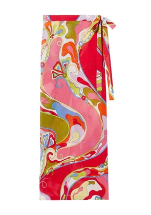 PUCCI orchidee-print wrap skirt - Pink