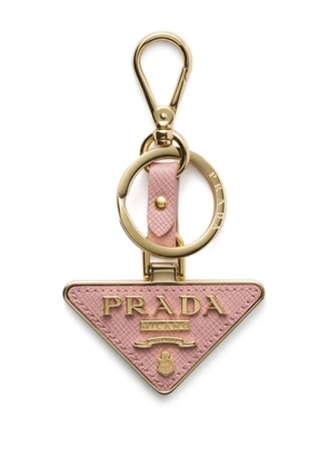 Prada triangle-logo keychain - Gold