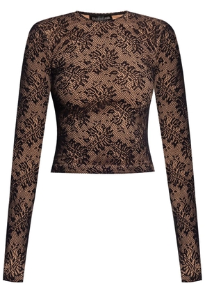 Balenciaga lace effect long-sleeved top - Black