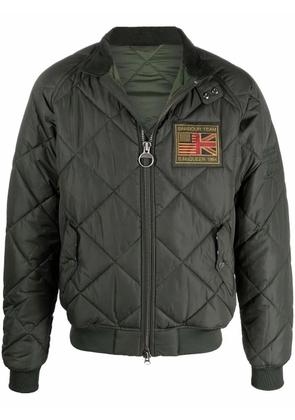 Barbour International logo-patch zip-up quilted jacket - Green