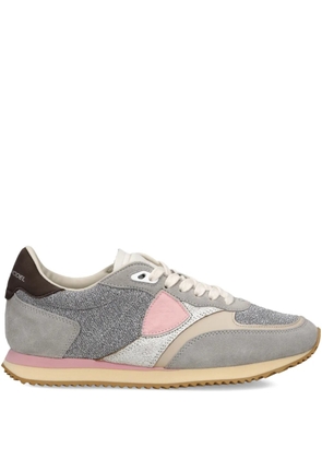 Philippe Model Paris Blville glitter panelled trainers - Grey