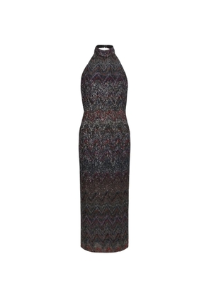 Missoni chevron-pattern halterneck maxi dress - Black