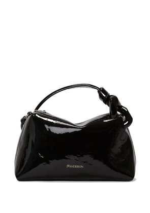 JW Anderson Corned coated-finish denim shoulder bag - Black