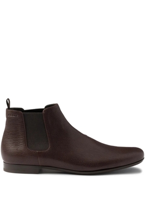 Prada round-toe leather Chelsea boots - Brown