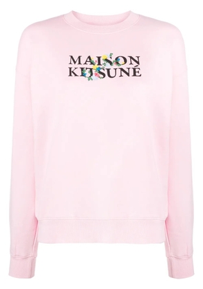 Maison Kitsuné logo-print cotton sweatshirt - Pink