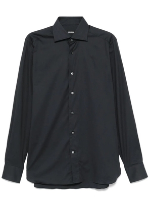 Zegna gabardine-weave shirt - Black