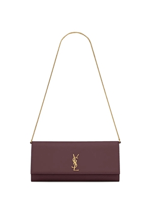 Saint Laurent Kate chain logo clutch bag - Purple