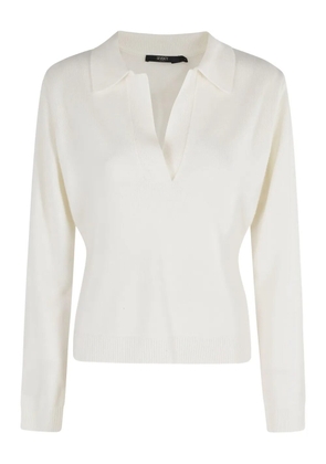Seventy polo-neck knitted top - White