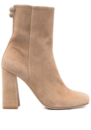 Fabiana Filippi 95mm block-heel embellished boots - Brown