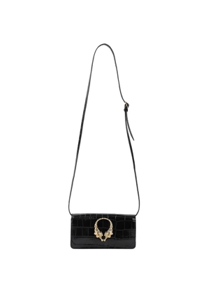 Roberto Cavalli Roar tiger detail leather shoulder bag - Black