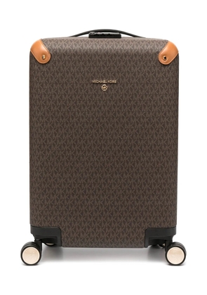 Michael Kors monogram logo print suitcase - Brown