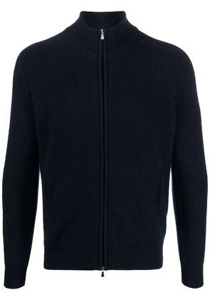 Barba rib-knit zipped cardigan - Blue