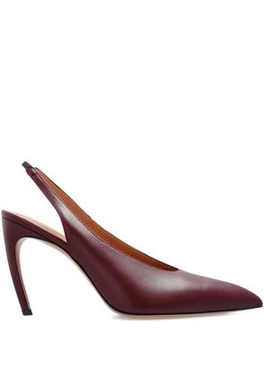 The Attico 11mm slingback pointed-toe pumps - Red