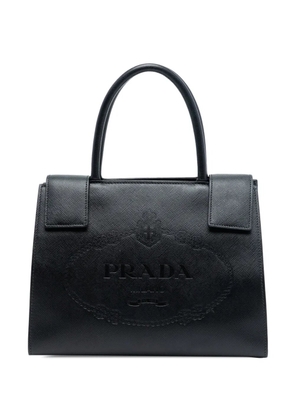 Prada Pre-Owned 2010-2025 Saffiano Lux Embossed Logo Convertible Tote satchel - Black