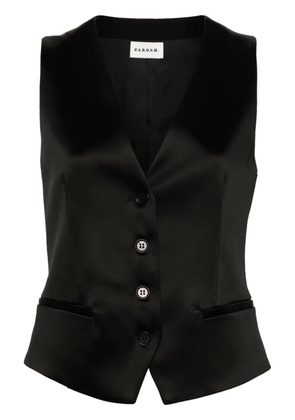 P.A.R.O.S.H. single-breasted satin gilet - Black