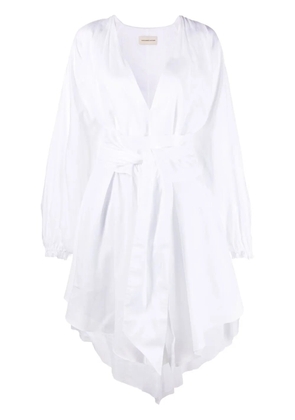 Alexandre Vauthier ruched-detail long-sleeve midi dress - White