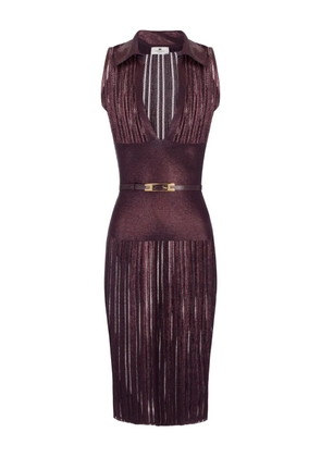 Elisabetta Franchi pleated midi dress - Red