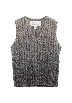 ERL V-neck ribbed top - Grey
