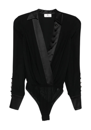Elisabetta Franchi panelled button-cuff bodysuit - Black