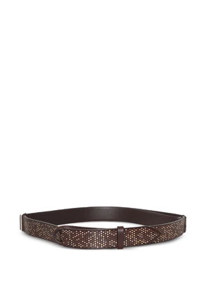 Orciani stud-embellished leather belt - Brown
