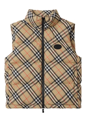 Burberry check puffer gilet - Neutrals