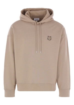 Maison Kitsuné fox-motif long-sleeve hoodie - Neutrals