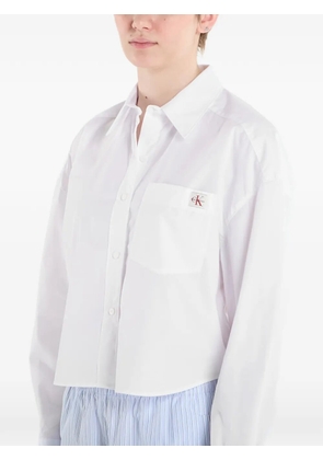Calvin Klein cropped poplin shirt - White