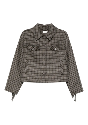 P.A.R.O.S.H. checked frayed-sleeve jacket - Grey
