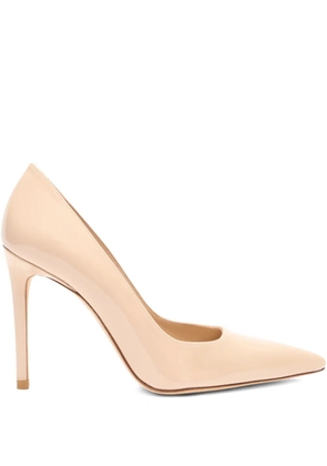 Stuart Weitzman 100mm Stuart power pointed-toe patent pumps - Neutrals