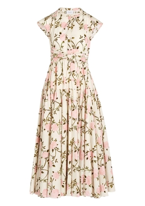 Giambattista Valli Rosier-print poplin dress - White