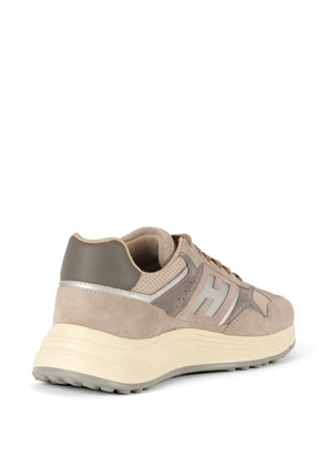 Hogan calf suede logo sneakers - Neutrals