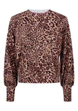 TWINSET leopard print balloon-sleeve sweater - Brown
