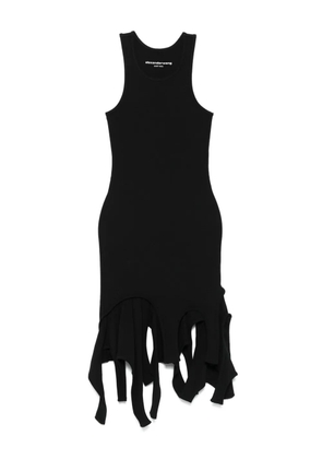 Alexander Wang frayed racer-neck mini dress - Black