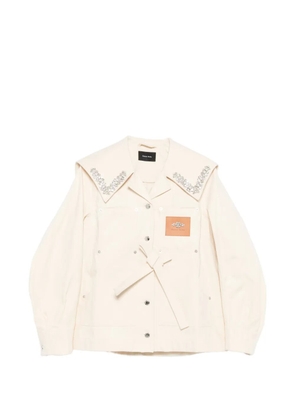 Simone Rocha sailor-collar bow jacket - Neutrals