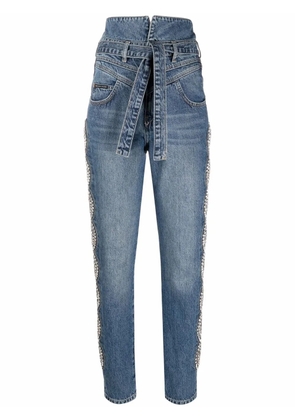 Philipp Plein Saint Tropez embellished high rise jeans - Blue