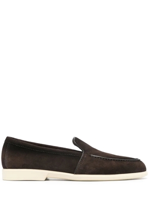 Santoni round-toe suede loafers - Brown