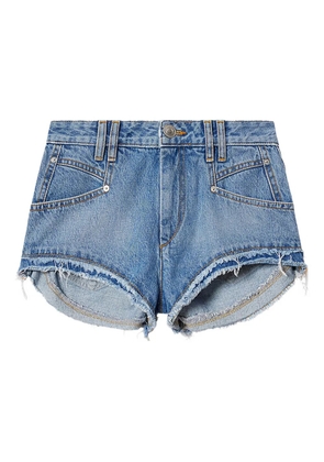 ISABEL MARANT Eneidala frayed shorts - Blue