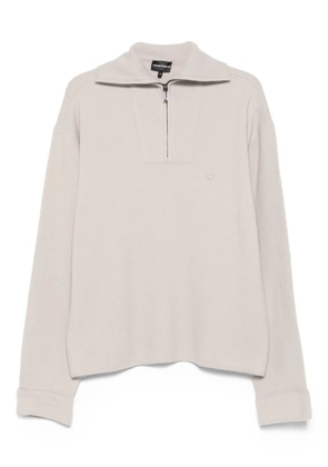 Emporio Armani half-zip wool sweater - Grey