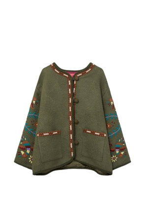TAIEUR embroidered birds jacket - Green
