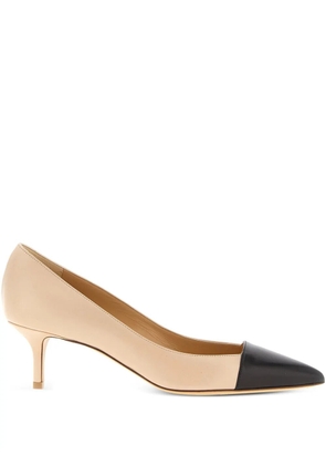 Francesco Russo 55mm contrast-toe pointed pumps - Pink