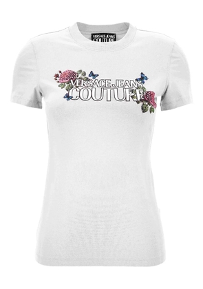 Versace Jeans Couture floral-butterfly print T-shirt - White