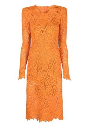 Ermanno Scervino long-sleeve lace dress - Orange