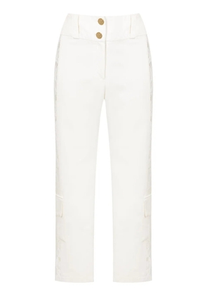 Lethicia Bronstein lace-panelled cropped cargo trousers - White