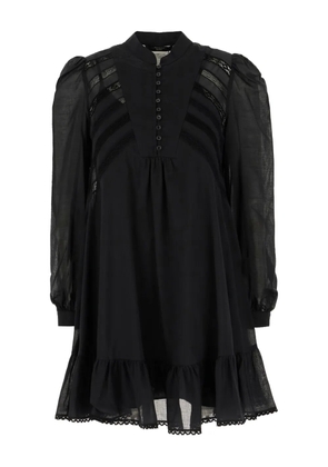 Weekend Max Mara lace-insert ruffled mini dress - Black