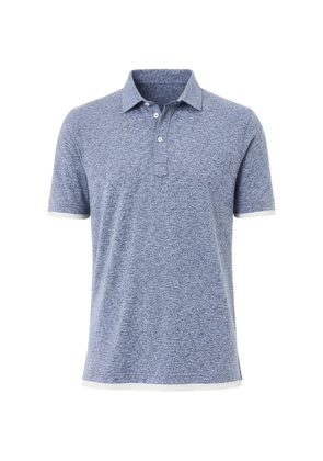 Brunello Cucinelli mélange-effect polo shirt - Blue